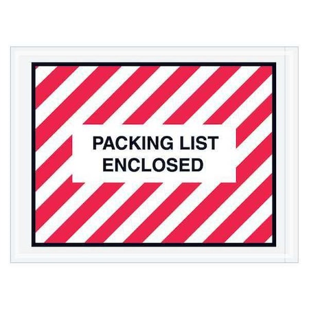 Tape Logic Tape Logic "Packing List Enclosed" Envelopes, 4 1/2" x 6", Red/White, 1000/Case PL409