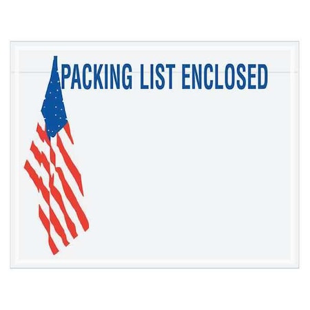 Tape Logic Tape Logic "Packing List Enclosed" Envelopes, U.S.A. Flag, 7" x 5 1/2", Red/White/Blue, 1000/Case PL468
