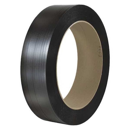 Partners Brand Signode Comparable Polypropylene Strapping, Hand Grade, Smooth, 16" x 6" Core, 1/2" x 8000', Black, 1/Coil PSH816