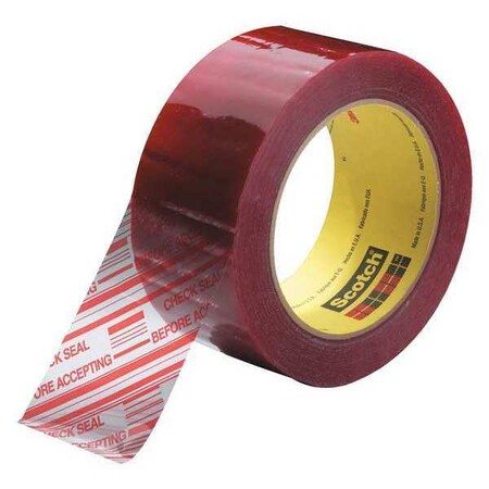Scotch 3M 3779 Pre-Printed Carton Sealing Tape, 1.9 Mil, 2" x 110 yds., Clear/Red, PK36 T9023779