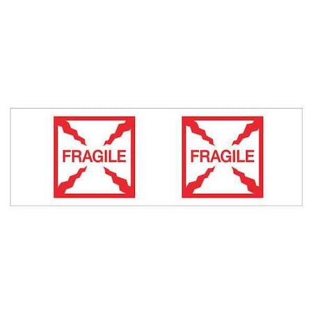 Tape Logic Tape Logic® Pre-Printed Carton Sealing Tape, "Fragile (Box)", 2.2 Mil, 2" x 55 yds., Red/White, 6/Case T901P216PK