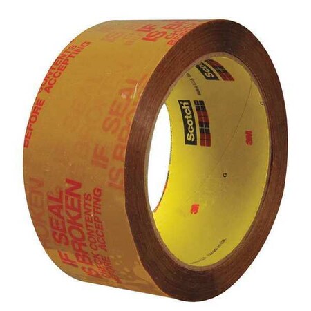Scotch 3M 3732 Pre-Printed Carton Sealing Tape, 2.5 Mil, 2" x 55 yds., Tan/Red, PK6 T90137326PK