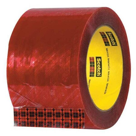 Scotch 3M 3779 Pre-Printed Carton Sealing Tape, 1.9 Mil, 3" x 110 yds., Clear/Red, PK6 T90537796PK