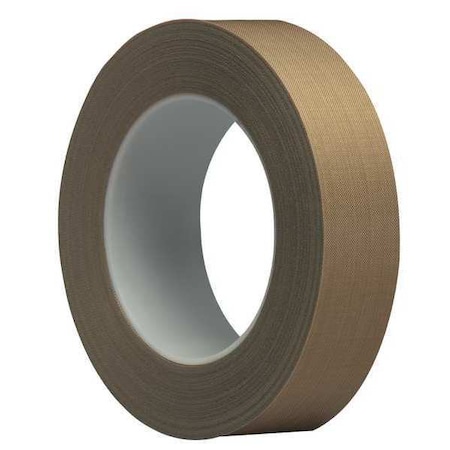 3M 3M 5453 PTFE Glass Cloth Tape, 8.2 Mil, 1" x 36 yds., Brown, 1 Roll T9655453
