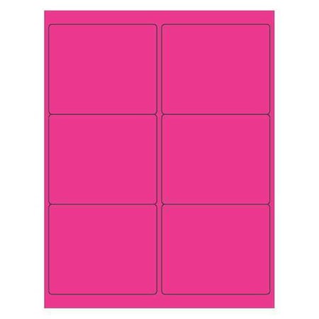 Tape Logic Tape Logic Rectangle Laser Labels, 4" x 3 1/3", Fluorescent Pink, PK600 LL180PK