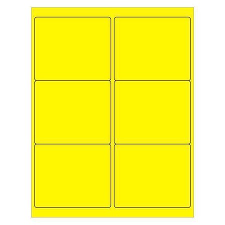 Tape Logic Tape Logic Rectangle Laser Labels, 4" x 3 1/3", Fluorescent Yellow, PK600 LL180YE