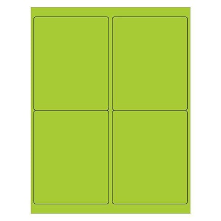 Tape Logic Tape Logic Rectangle Laser Labels, 4" x 5", Fluorescent Green, PK400 LL181GN