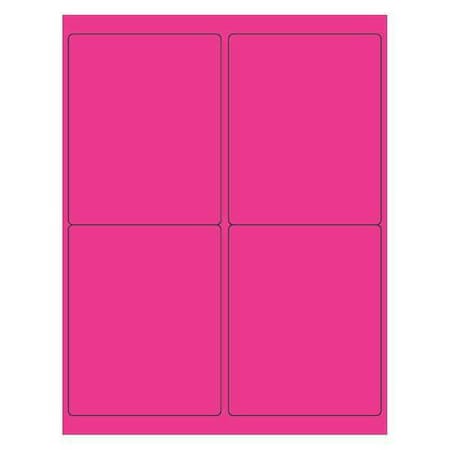 Tape Logic Tape Logic Rectangle Laser Labels, 4" x 5", Fluorescent Pink, PK400 LL181PK