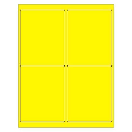 Tape Logic Tape Logic Rectangle Laser Labels, 4" x 5", Fluorescent Yellow, PK400 LL181YE