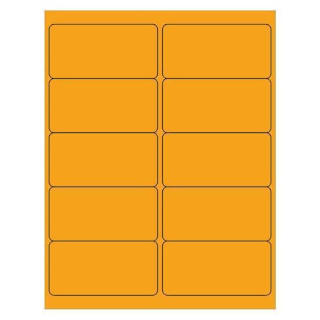 Tape Logic Tape Logic Rectangle Laser Labels, 4" x 2", Fluorescent Orange, PK1000 LL178OR