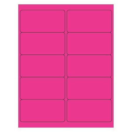 Tape Logic Tape Logic Rectangle Laser Labels, 4" x 2", Fluorescent Pink, PK1000 LL178PK