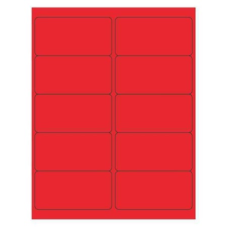Tape Logic Tape Logic Rectangle Laser Labels, 4" x 2", Fluorescent Red, PK1000 LL178RD
