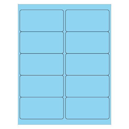 Tape Logic Tape Logic Rectangle Laser Labels, 4" x 2", Pastel Blue, PK1000 LL178BE