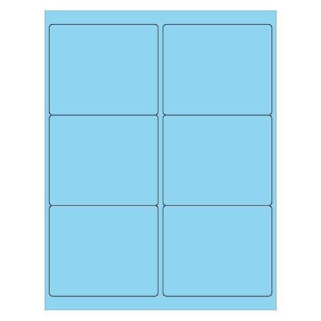 Tape Logic Rectangle Laser Labels, 4" x 3 1/3", Pastel Blue, PK600 LL180BE