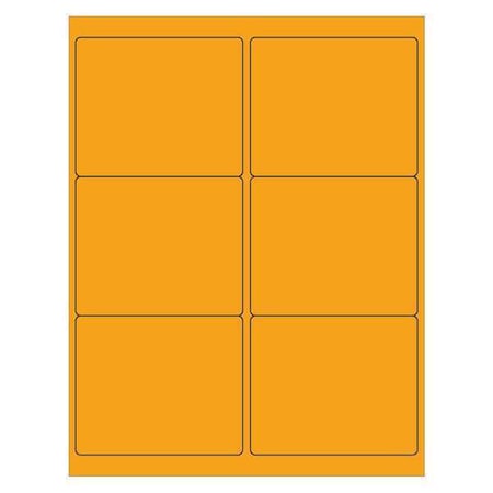 Tape Logic Tape Logic Rectangle Laser Labels, 4" x 3 1/3", Fluorescent Orange, PK600 LL180OR
