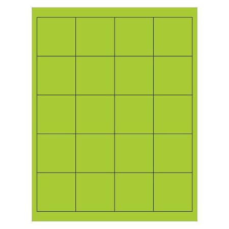 Tape Logic Tape Logic Rectangle Laser Labels, 2" x 2", Fluorescent Green, PK2000 LL172GN