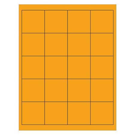 Tape Logic Tape Logic Rectangle Laser Labels, 2" x 2", Fluorescent Orange, PK2000 LL172OR