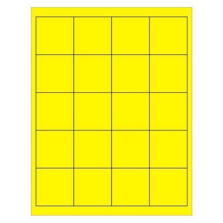 Tape Logic Tape Logic Rectangle Laser Labels, 2" x 2", Fluorescent Yellow, PK2000 LL172YE