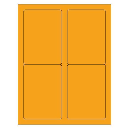 Tape Logic Tape Logic Rectangle Laser Labels, 3 1/2" x 5", Fluorescent Orange, PK400 LL176OR