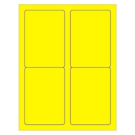 Tape Logic Tape Logic Rectangle Laser Labels, 3 1/2" x 5", Fluorescent Yellow, PK400 LL176YE