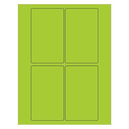 Tape Logic Tape Logic Rectangle Laser Labels, 3" x 5", Fluorescent Green, PK400 LL175GN
