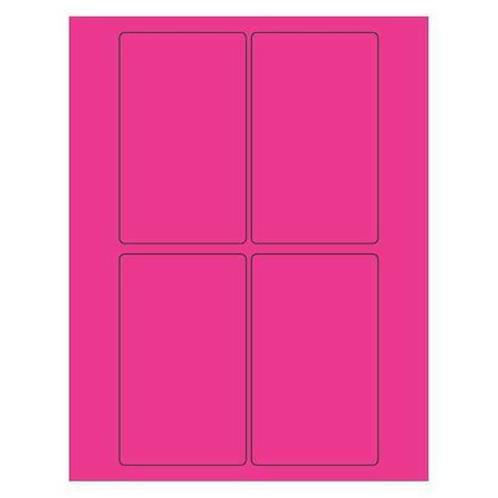 Tape Logic Tape Logic Rectangle Laser Labels, 3" x 5", Fluorescent Pink, PK400 LL175PK