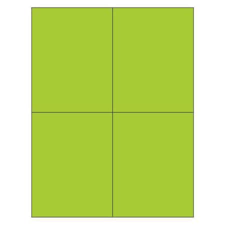 Tape Logic Rectangle Laser Labels, 4 1/4" x 5 1/2", Fluorescent Green, PK400 LL183GN