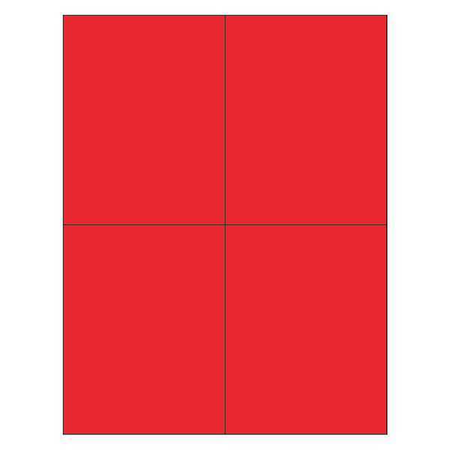 Tape Logic Tape Logic Rectangle Laser Labels, 4 1/4" x 5 1/2", Fluorescent Red, PK400 LL183RD