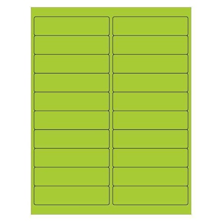 Tape Logic Tape Logic Rectangle Laser Labels, 4" x 1", Fluorescent Green, PK2000 LL177GN