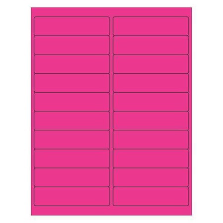 Tape Logic Tape Logic Rectangle Laser Labels, 4" x 1", Fluorescent Pink, PK2000 LL177PK