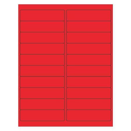 Tape Logic Tape Logic Rectangle Laser Labels, 4" x 1", Fluorescent Red, PK2000 LL177RD