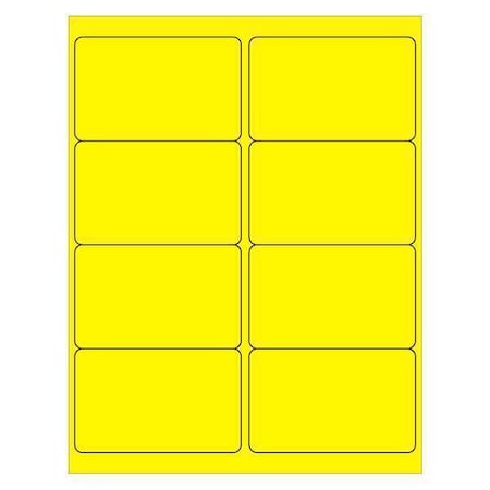 Tape Logic Tape Logic Rectangle Laser Labels, 4" x 2 1/2", Fluorescent Yellow, PK800 LL179YE
