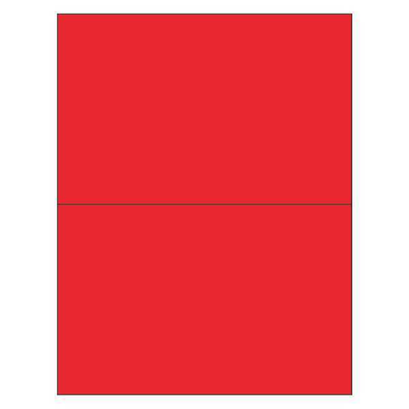 Tape Logic Tape Logic Rectangle Laser Labels, 8 1/2" x 5 1/2", Fluorescent Red, PK200 LL184RD