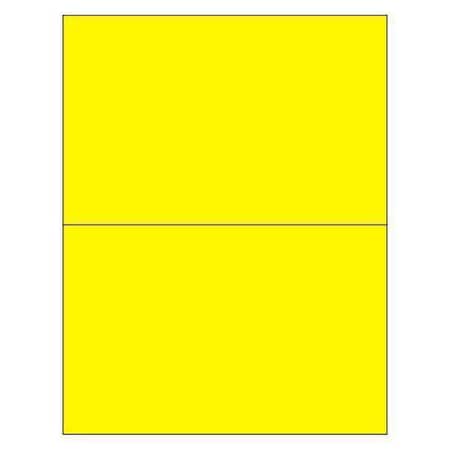 Tape Logic Rectangle Laser Labels, 8 1/2" x 5 1/2", Fluorescent Yellow, PK200 LL184YE