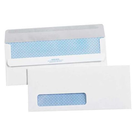 Partners Brand Redi-Seal Business Envelopes with Security Tint, No 10 Window, 4 1/8" x 9 1/2", White, PK2500 EN1113