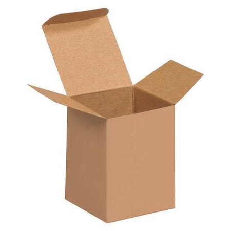Partners Brand 3 in x 3 in x 4 in Reverse Tuck Folding Carton, Kraft, Fiberboard, .024 Point Die-Cut Fibreboard RTS21