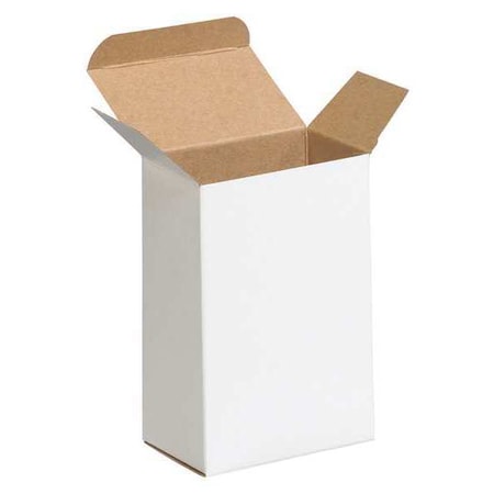 Partners Brand 2 1/2 in x 1 3/4 in x 4 in Reverse Tuck Folding Carton, White, Fiberboard, 500 PK RTD2W