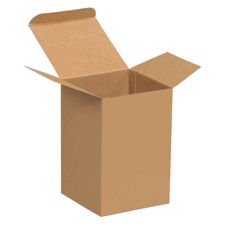 Partners Brand 4 in x 4 in x 6 in Reverse Tuck Folding Carton, Kraft, Fiberboard, .024 Point Die-Cut Fibreboard RTS26