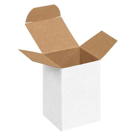 Partners Brand 2 in x 2 in x 3 in Reverse Tuck Folding Carton, White, Fiberboard, .024 Point Die-Cut Fibreboard RTS11W