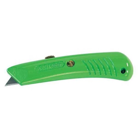 Partners Brand Utility Knife, Safety Grip, Neon Grn, PK10 Safety Blade, 10 PK KN112