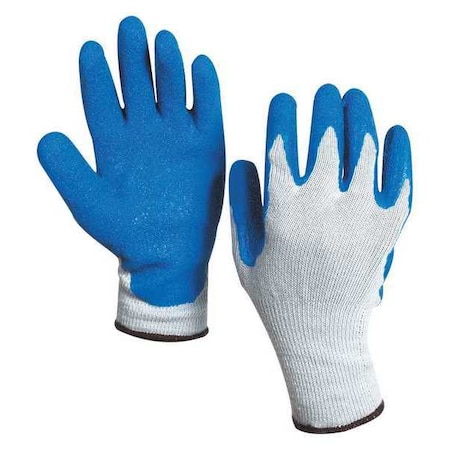 Partners Brand Coated Gloves, Natural Rubber Latex, Palm, Blue/White, XL 12 PK GLV1014X