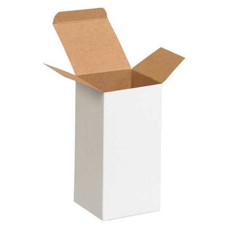 Partners Brand 4 in x 4 in x 8 in Reverse Tuck Folding Carton, White, Fiberboard, .024 Point Die-Cut Fibreboard RTS27W