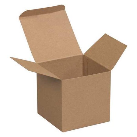 Partners Brand 4 in x 4 in x 4 in Reverse Tuck Folding Carton, Kraft, Fiberboard, .024 Point Die-Cut Fibreboard RTC61