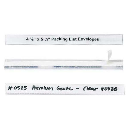 Hol-Dex Hol-Dex Self-Adhesive Plastic Label Holder, 1/2" x 6", Clear, PK12 LH110