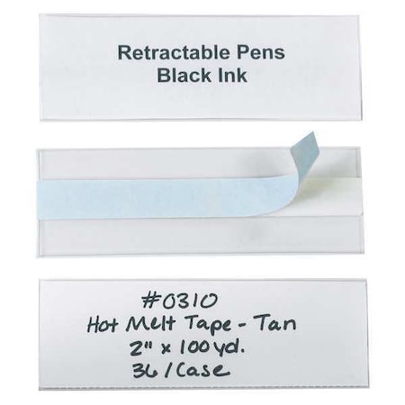Hol-Dex Hol-Dex Self-Adhesive Plastic Label Holder, 2" x 6", Clear, PK12 LH113