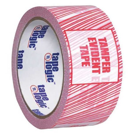 Tape Logic Tape Logic Security Tape, "Tamper Evident", 2.5 Mil, 3" x 110 yds, Red/White, PK6 T905ST016PK