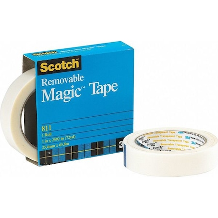 Scotch Scotch 811 Magic Tape (Removable), 2.0 Mil, 3/4" x 36 yds., Transparent, PK12 T9641811