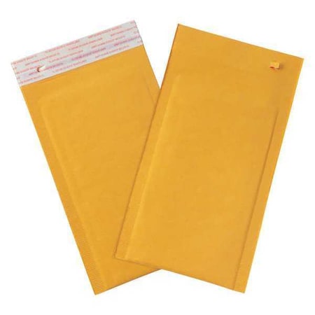 Partners Brand Self-Seal Bubble Mailers w/Tear Strip, No 000, 4" x 8", Kraft, PK250 B851SSRTT