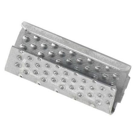 Partners Brand Serrated Open/Snap On Polyester Strapping Seals, 5/8", Silver, PK1000 PSS58OPEN
