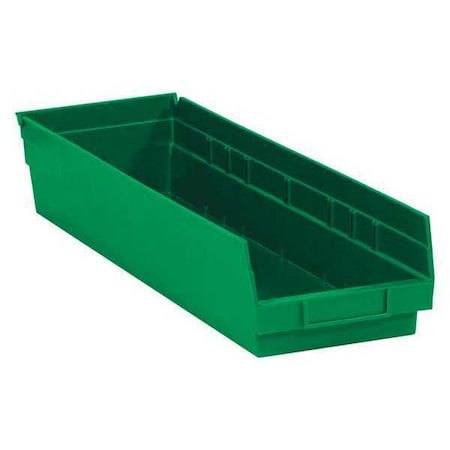 Partners Brand Shelf Storage Bin, Green, 8 PK BINPS122G
